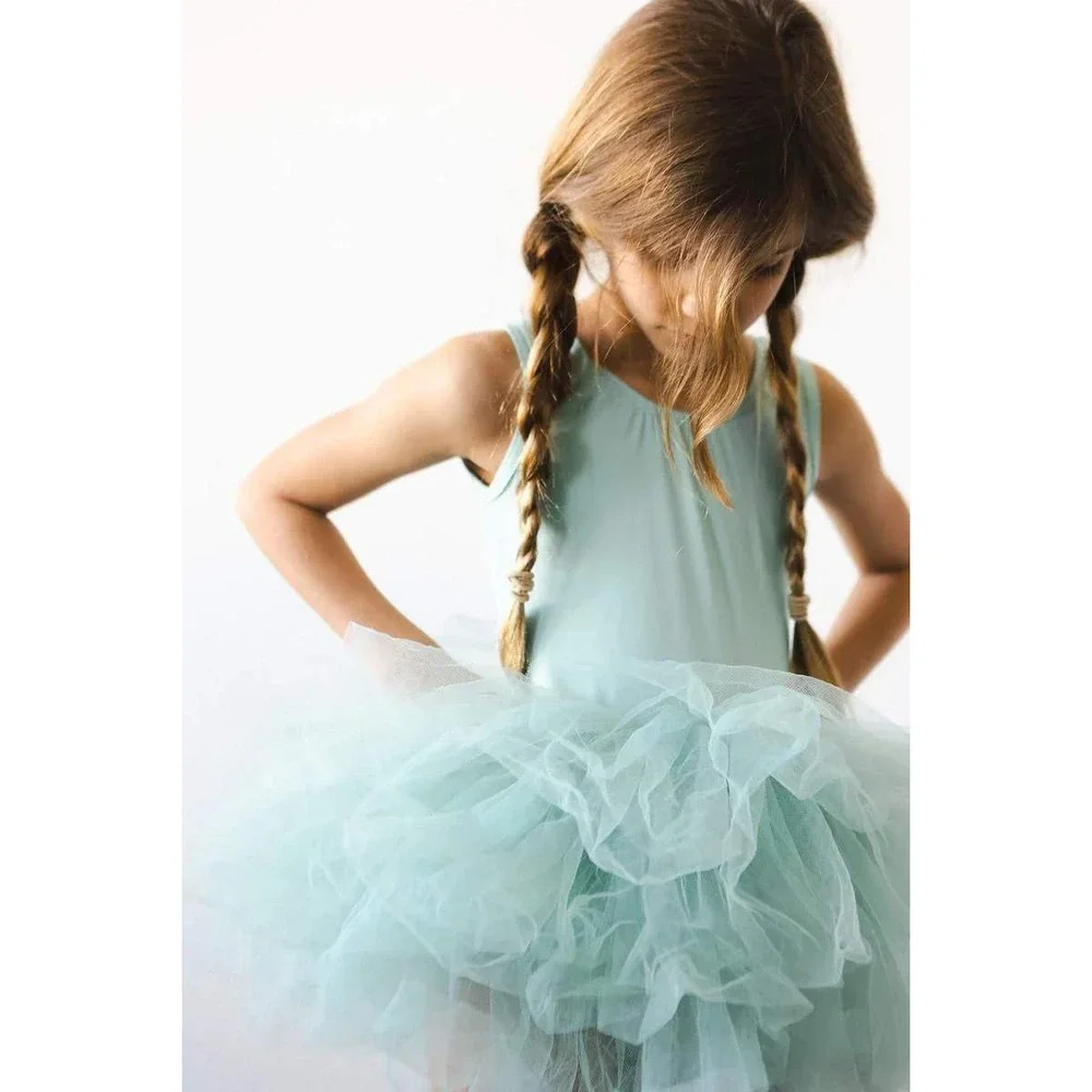 Mila & Rose Ballerina Aqua Tulle Tank Ballet‎ Tutu Dress Size 6-12M